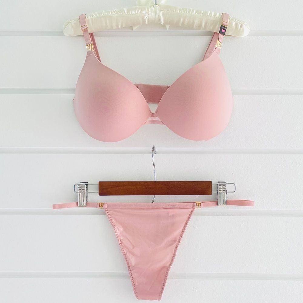 Victoria’s Secret Love By Victoria Bra & Panty Set Demure Pink 32DDD & Large NWT